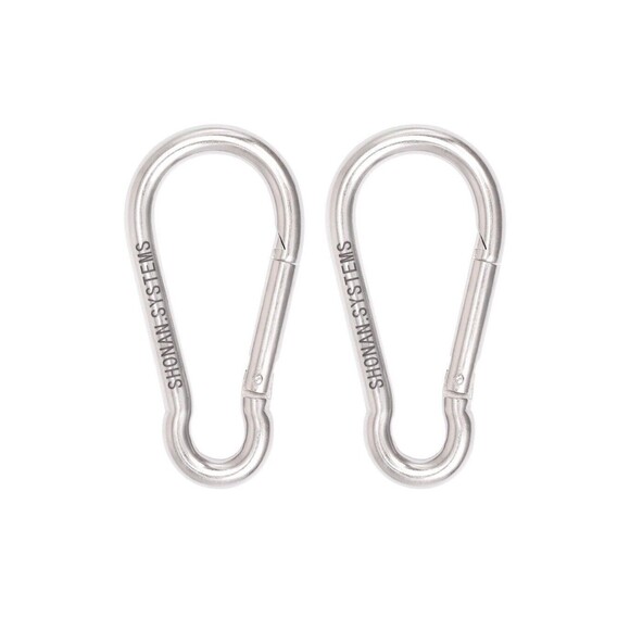 4 Inch Carabiner Clips- 2 Pack Heavy Duty Stainless Steel Spring Snap Hook D ... - Picture 1 of 8